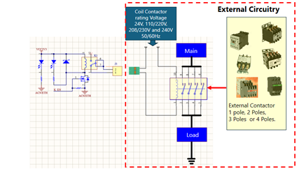 Fig. 6. Suggested connection of Contactors to Micro-meter